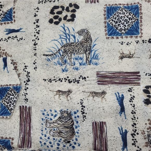 VINTAGE 90s top big cat animal print plus shirt 2X - Picture 6 of 6